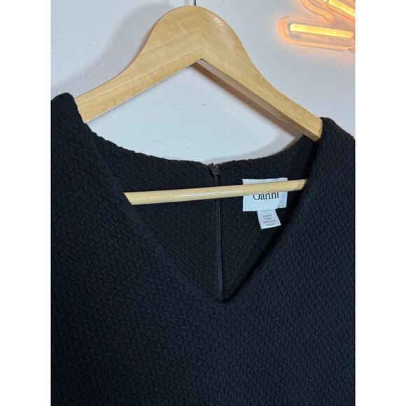 Ganni x Anthropologie Fulton Black Pleated Knit A-Line Cocktail Mini Dress Small - Picture 5 of 13